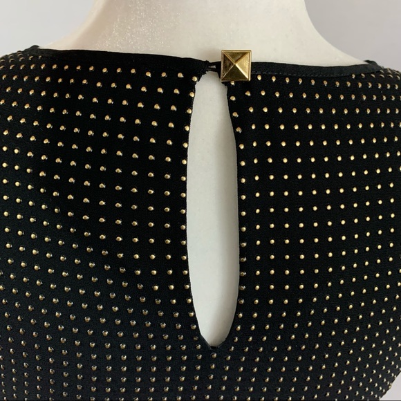 NWT | Express | Black Sleeveless Dress w/ Gold studs dress | Sz 0 - Picture 13 of 16